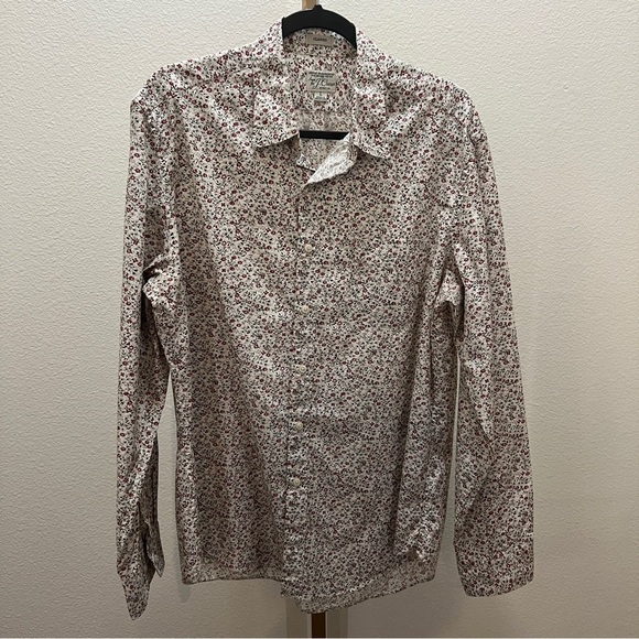 J. Crew Classic Secret Wash stretch cotton poplin shirt Large Floral Button Down - Picture 1 of 8